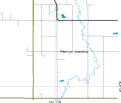 Norris township, SD map