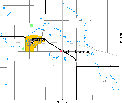 Parker township, SD map