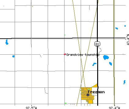 Grandview township, SD map