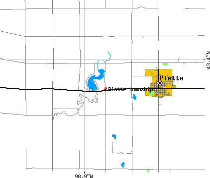 Platte township, SD map