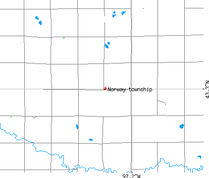 Norway township, SD map