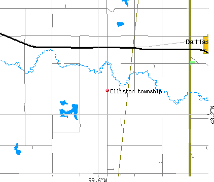 Elliston township, SD map