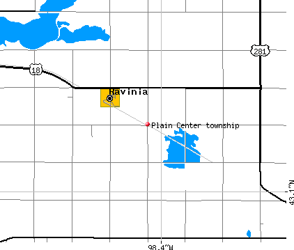 Plain Center township, SD map