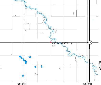 Jones township, SD map