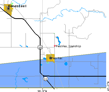Fairfax township, SD map