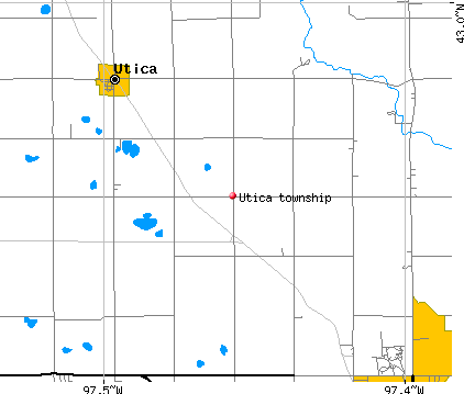 Utica township, SD map