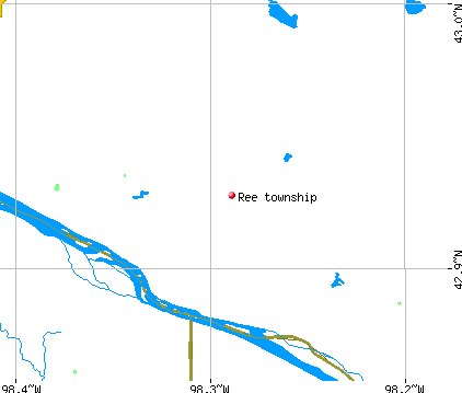 Ree township, SD map