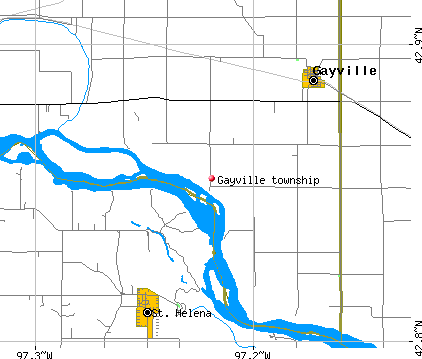 Gayville township, SD map
