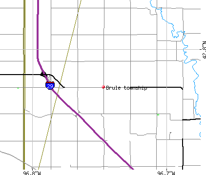 Brule township, SD map