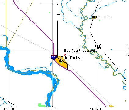Elk Point township, SD map