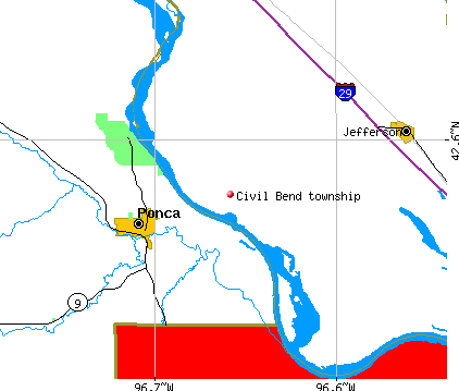 Civil Bend township, SD map