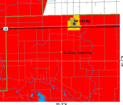 Gridley township, IL map