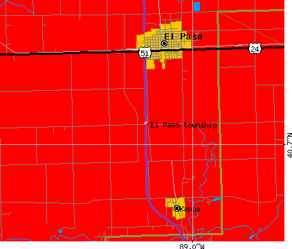 El Paso township, IL map