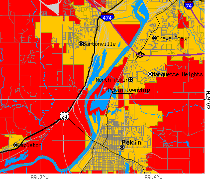 Pekin township, IL map