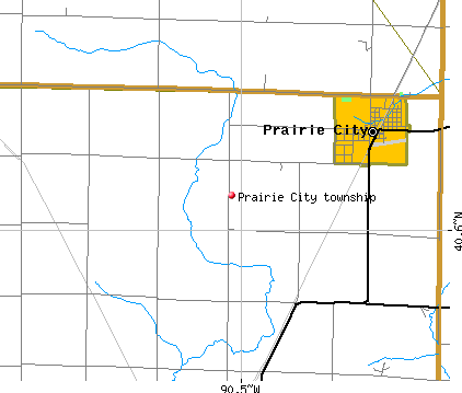 a map of illinois cities. Prairie City township, IL map