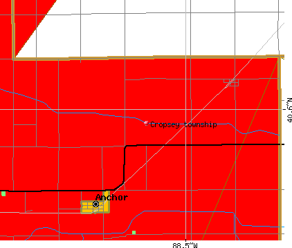 Cropsey township, IL map