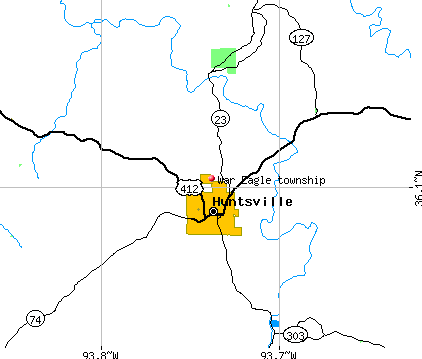 War Eagle township, AR map