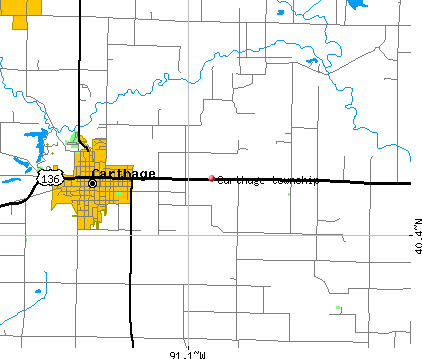 Carthage township, IL map