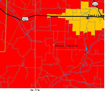 Harmon township, AR map
