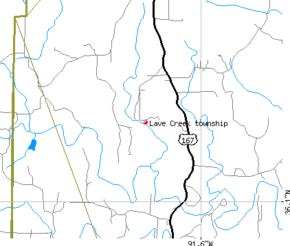 Lave Creek township, AR map
