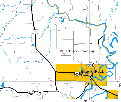 Black Rock township, AR map