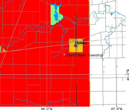 South Homer township, IL map