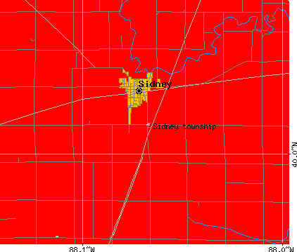 Sidney township, IL map