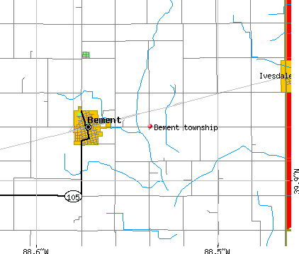 Bement township, IL map