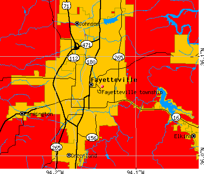 Fayetteville township, AR map