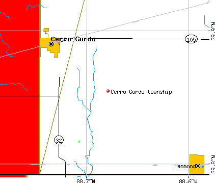 Cerro Gordo township, IL map