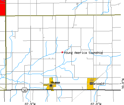 Young America township, IL map