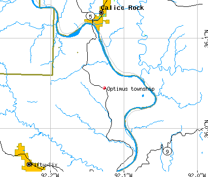 Optimus township, AR map