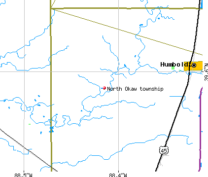 North Okaw township, IL map
