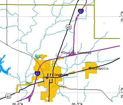 Douglas township, IL map