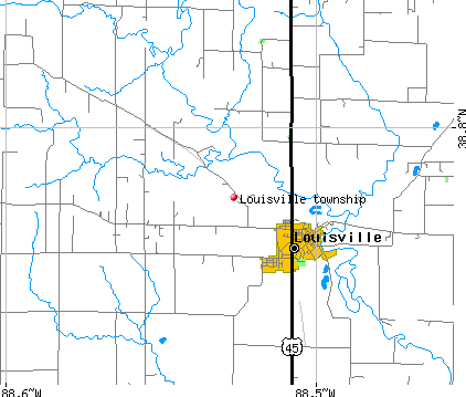 Louisville township, IL map