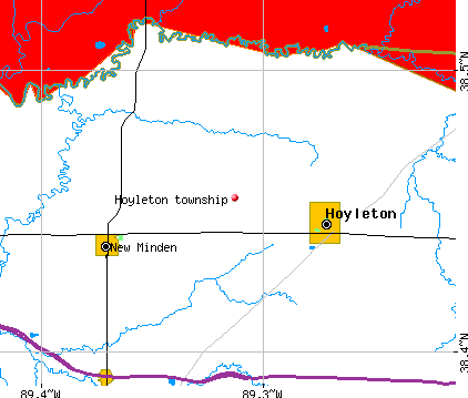 Hoyleton township, IL map