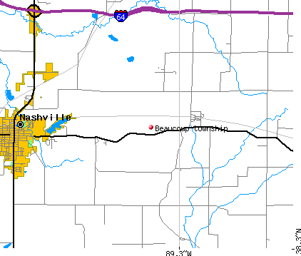 Beaucoup township, IL map