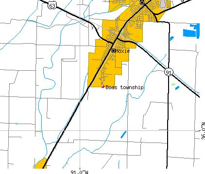 Boas township, AR map
