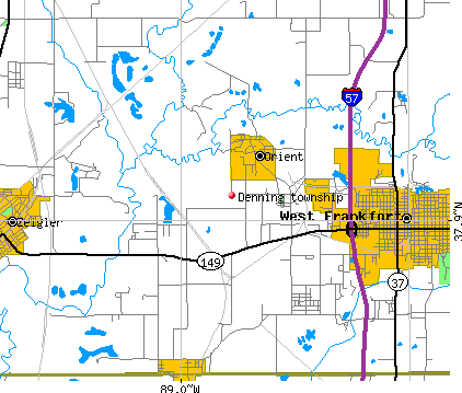 Denning township, IL map