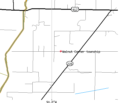 Walnut Corner township, AR map