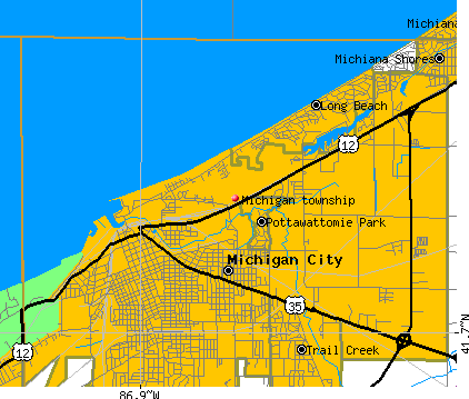 map of michigan townships. Michigan township, IN map