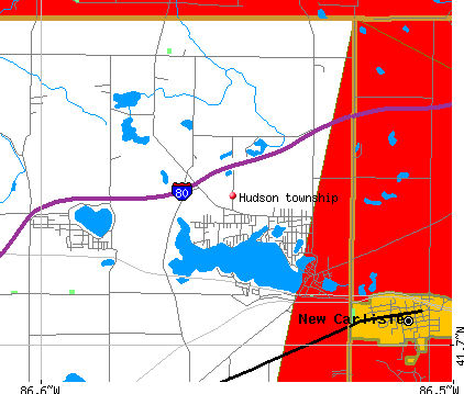 Hudson township, IN map