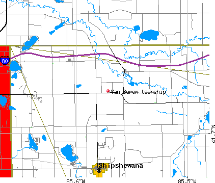 Van Buren township, IN map