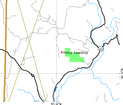 Ponca township, AR map