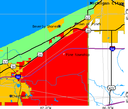 Pine township, IN map