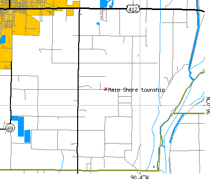Main Shore township, AR map