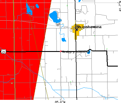 Newbury township, IN map