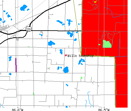 Wills township, IN map
