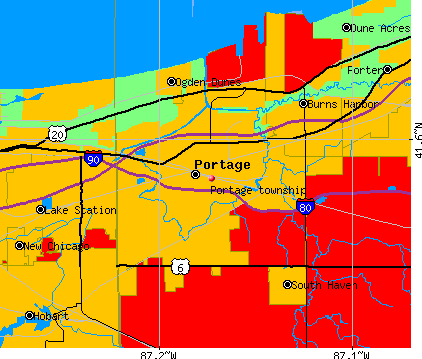 Portage township, IN map