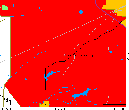 Greene township, IN map